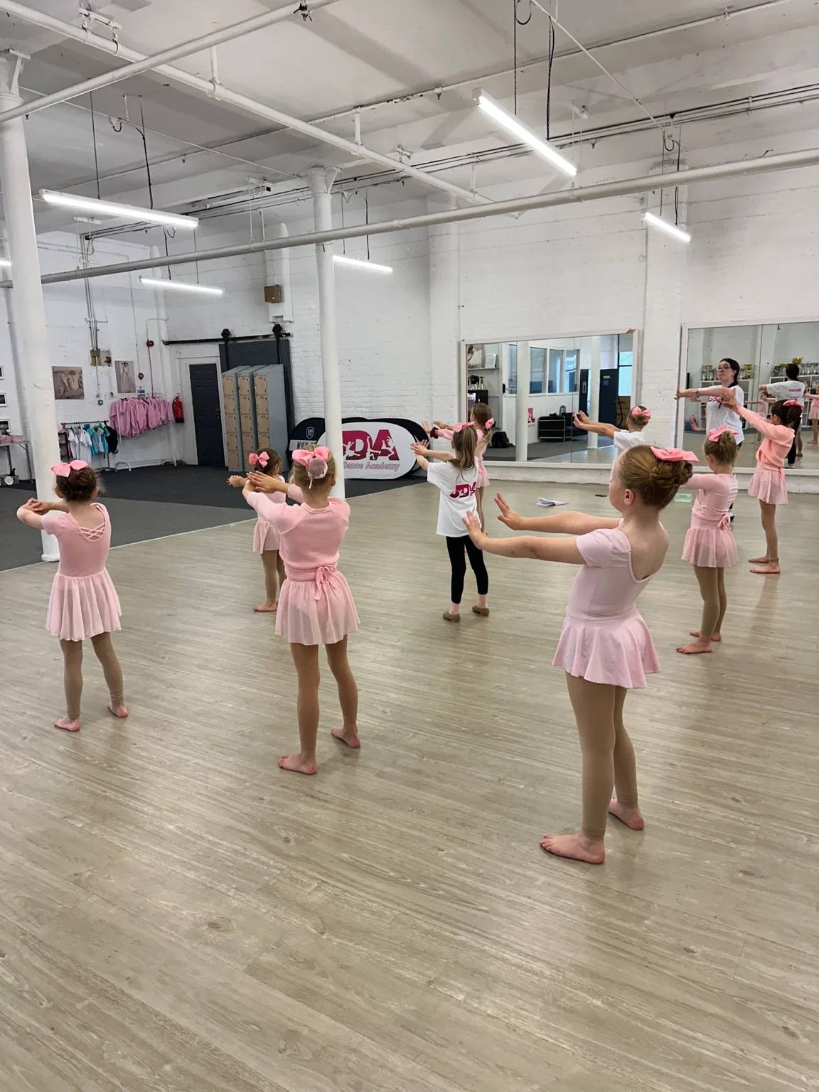 Young Just Dance Academy ballet dancers training in the Welkin Mill studio